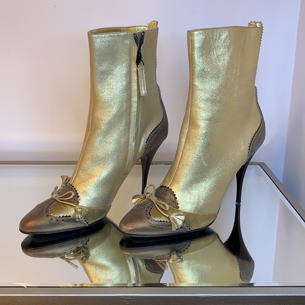 Giuseppe Zanotti Metallic Wingtip Booties